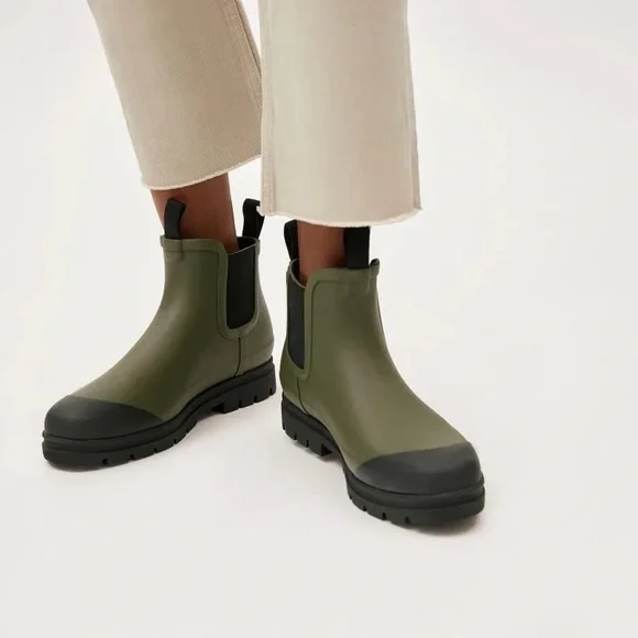 Everlane Olive Green Ankle Rain Boots - Picture 2 of 10